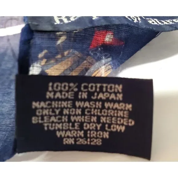 VTG Ralph Lauren Scarf Cotton Golf Clubs Bordered Pink/ Navy Printed 1980s Label - Picture 9 of 9
